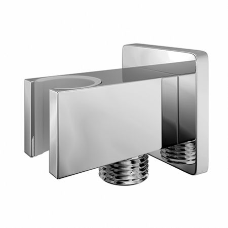 Подключение шланга WasserKraft с держателем латунь хром (A086)