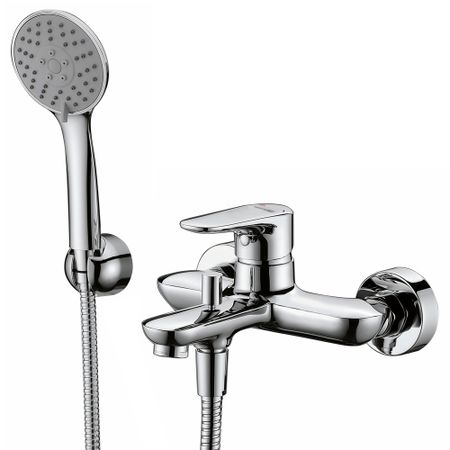 Смеситель для ванны WasserKraft Vils хром однорычажный с коротким изливом с лейкой (5601)