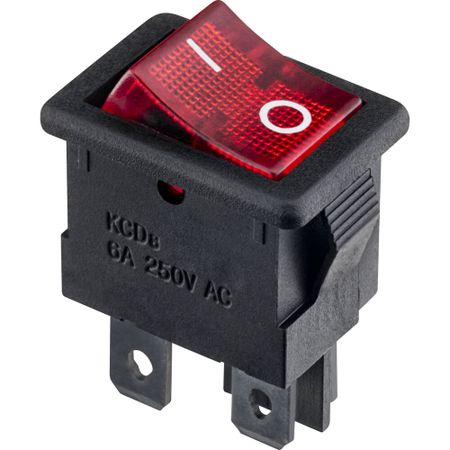 Кнопка прямоугольная Düwi 26846 8 250 В IP20 с подсветкой красная