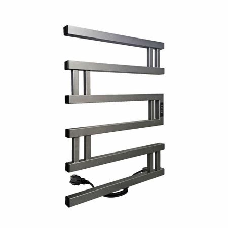 Полотенцесушитель электрический Indigo Muza 630х500 мм 128 Вт с терморегулятором графит металлик