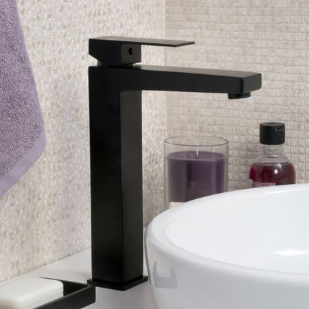 Смеситель для раковины высокий WasserKraft Abens черный однорычажный (2003H)