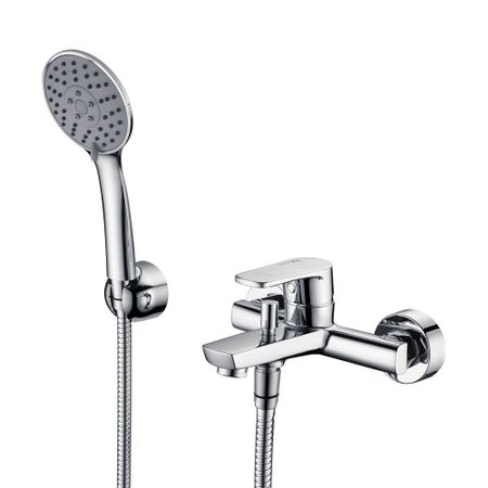 Смеситель для ванны WasserKraft Dill хром однорычажный с коротким изливом с лейкой (6101) металлический кнопочный переключатель dianqi