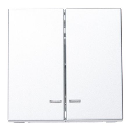 Выключатель Systeme Electric ArtGallery двухклавишный встраиваемый алюминий с подсветкой (GAL000353)