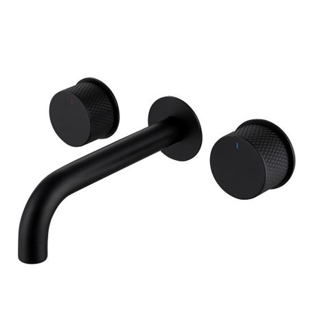 Смеситель для раковины встраиваемый Abber Wasser Kreis черный двухвентильный (AF81122B)