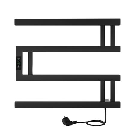 Полотенцесушитель электрический Indigo Muza 430х500 мм 64 Вт с терморегулятором черный муар