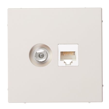 Розетка телевизионная/ компьютерная Systeme Electric ArtGallery встраиваемая песочная TV/ RJ45 (GAL001289)