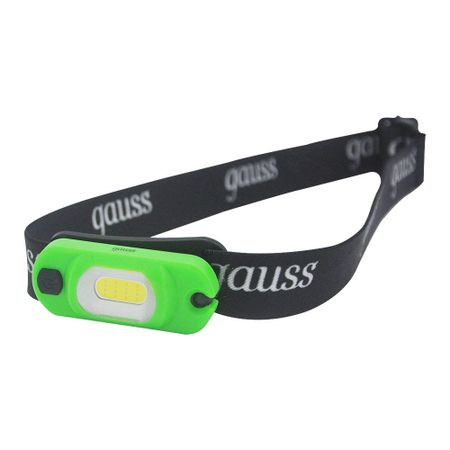 Фонарь налобный Gauss светодиодный 3 Вт аккумуляторный Li-Ion 300 мАч пластик (GF408)