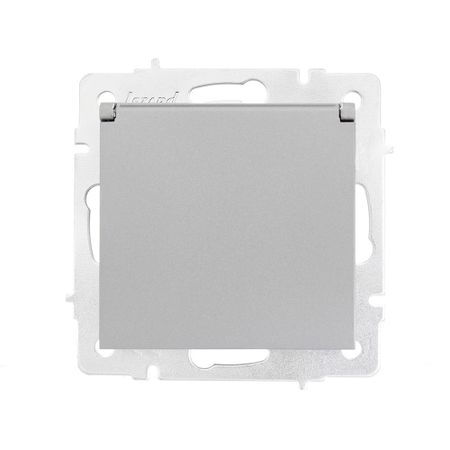 Розетка Lezard Vesna встраиваемая платина с крышкой (742-3588-123B)