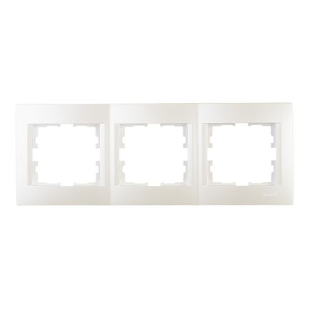 Рамка Lezard Karina трехместная жемчужно-белая (707-3000-148)
