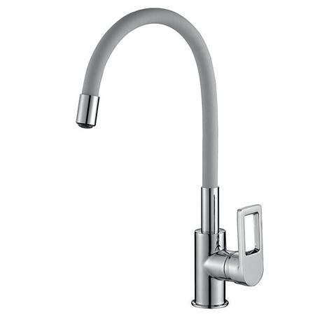 Смеситель для кухни Rossinka Z хром/серый с гибким изливом однорычажный (Z35-35U-Gray)