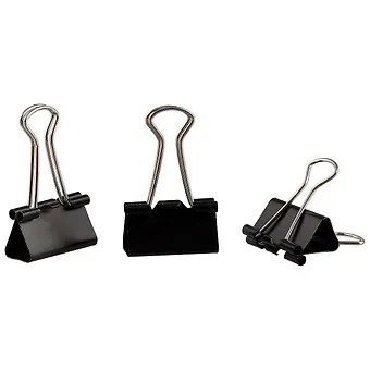 Зажимы для бумаг GoodMark мини, чёрные, 12 штук