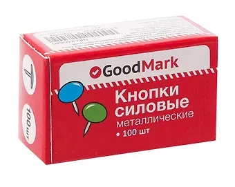 Кнопки силовые цветные GoodMark, 100 штук
