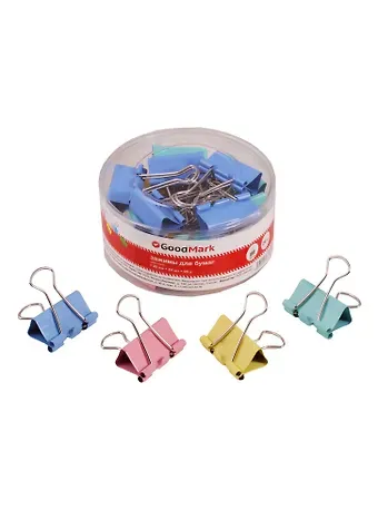 Зажимы для бумаг цветные, 32 мм, 24 штуки