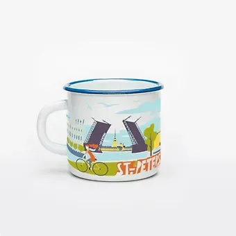 Сувенир, Ярко Ярко, Кружка Осенний Петербург» 8*8*8см, 400мл, эмалированная сталь, без коробки