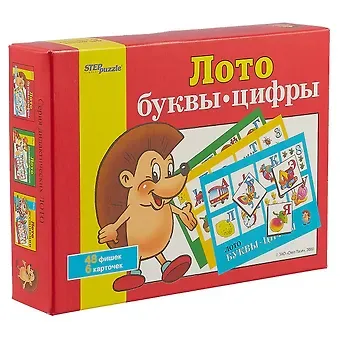 Лото, Step, Буквы-цифры, 48 фишек, 6 карточек