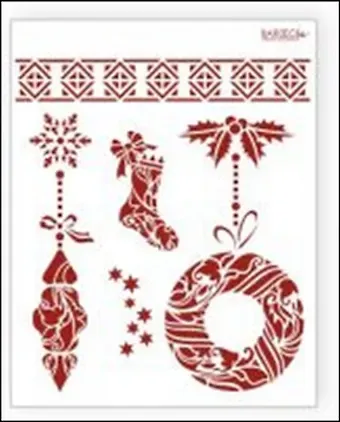 Трафарет пластиковый многоразовый Венок Ажур (20х25) (НГ015)