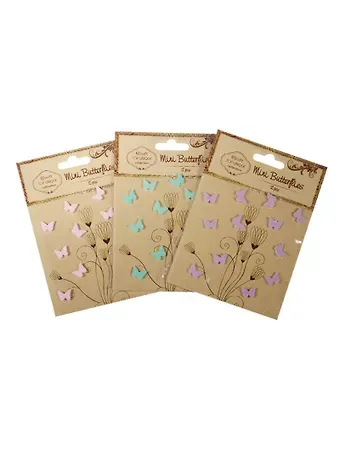 Стикеры пласт. мини-бабочки (12шт.) (цвета ассорти) (D26000146)