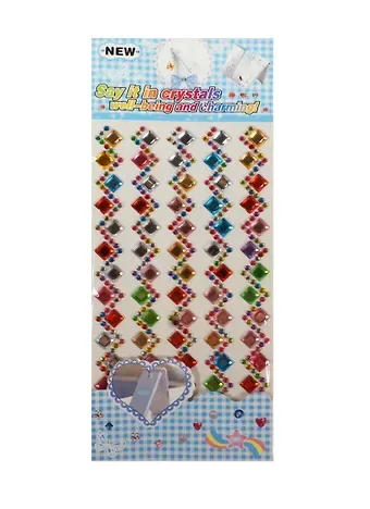 Полоски кристаллов квадраты со стразами микс цветов (11097300)
