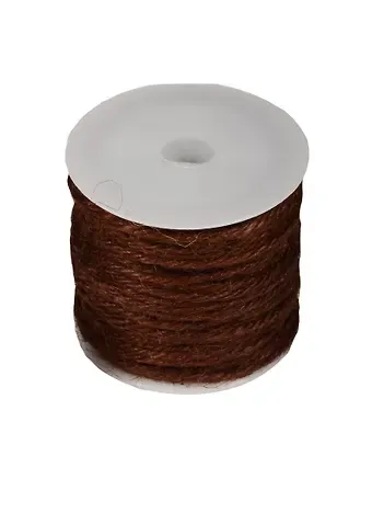 Бечевка для декорирования на пластиковой бобине 10м коричневая