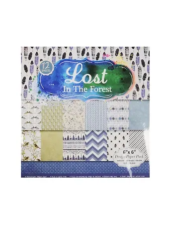 Бумага для скрапбукинга (15х15) (двусторонняя) (12 дизайнов) (12 листов) Lost in the forest
