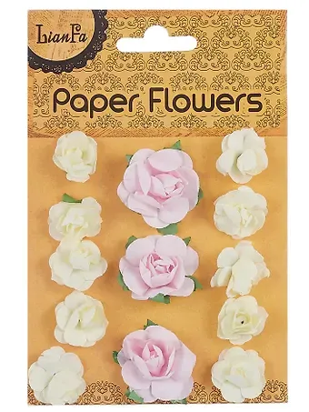 Набор для творчества, Цветы Paper Flower 3 больш.+10маленьк., розовые и молочные