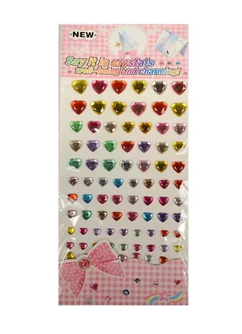 Набор для творчества, Кристаллы сердца, микс размеров, микс цветов