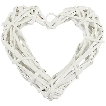 Заготовка из ротанга Сердце, 20*20, белый (2 вида) (11-00500-302520)