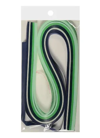 Бумага для квиллинга в пакете с подложкой (10mm) (120 листов) (52cm), оттенки зеленого (11-239