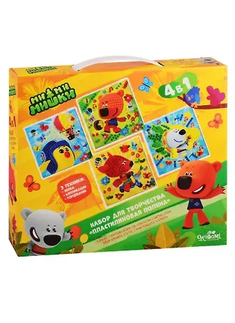 Набор для творчества ORIGAMI МиМиМишки 4в1.Пластилиновая поляна. Пластилин, торцевание, мозаика 04501