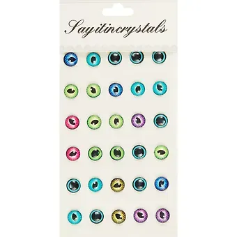 Наклейки Глаза акрил, 30шт, D10мм (орр)
