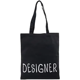 Сумка-шоппер Designer черная, текстиль, 40см.*32см., с 2 ручками