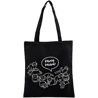 Сумка-шоппер Коты More Meow черная, текстиль 40см.*35см.
