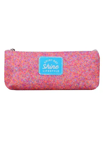 Пенал на молнии с блестками 