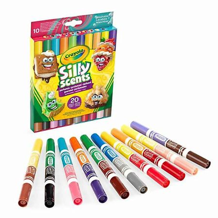 Набор фломастеров CRAYOLA Смываемые двусторонние фломастеры с ароматизатором  Silly Scent прозрачные акриловые двусторонние наклейки tfaai