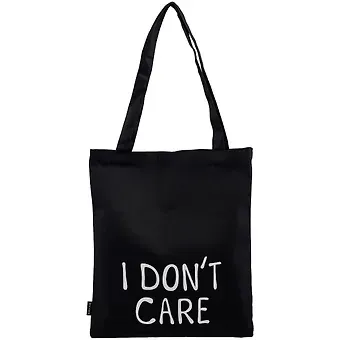 Сумка-шоппер I dont care черная, текстиль 40см.*32см.