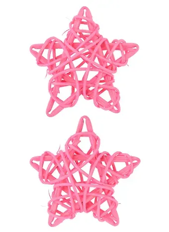 Звездочки декоративные из лозы, Розовый (2шт.)