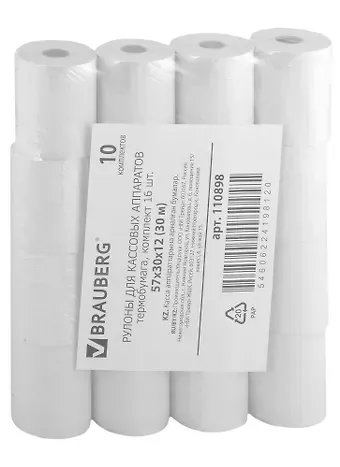 Лента чековая 16шт 57*46*30м, втулка 12мм, термо