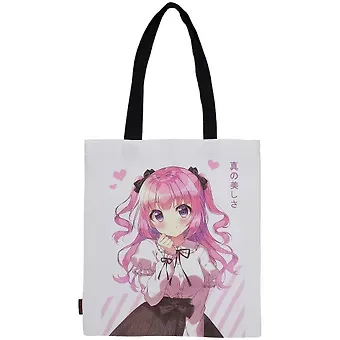 Сумка-шоппер Аниме Девушка с бантиком ,Сёдзё, цветная 40см.*32см.