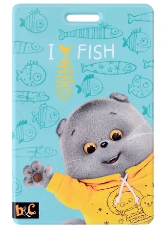 Чехол для карточек вертикальный Басик I love fish