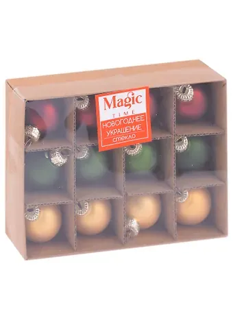 Набор елочных шаров Классические цвета (12 шт) (стекло) (3см)