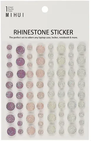 Стразы самоклеящиеся ассорти к с блестками