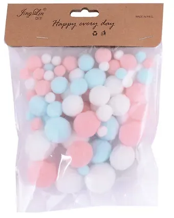 Набор помпонов для творчества (пастельный микс)