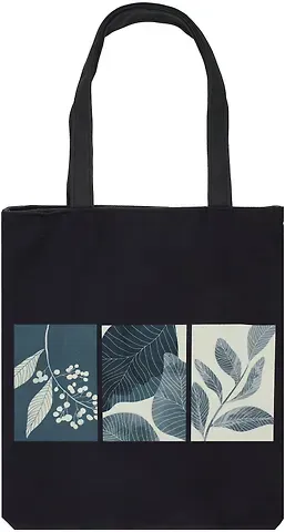 Сумка-шоппер на молнии Листья (38х35) (текстиль, флис) Bookvalno