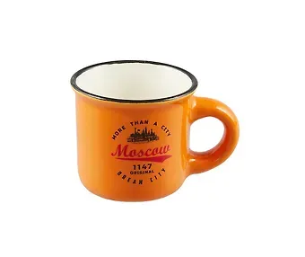 Кружка Москва. Эмблема (фарфор.мал.под эмаль) (оранжевая) (065-9-19-27-OR)