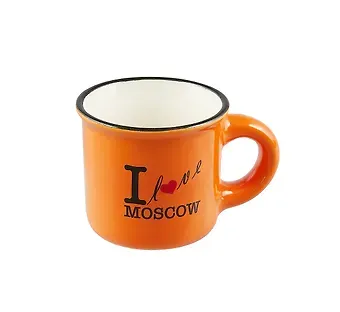 Кружка  I love Moscow (фарфор.мал.под эмаль) (оранжевая) (065-9-19-IL-OR)