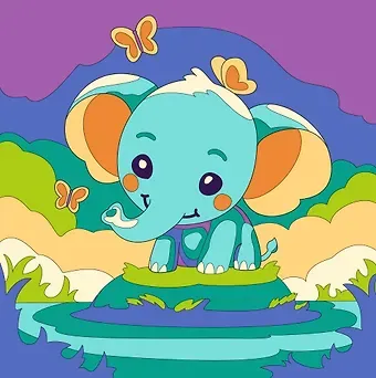 Картина по номерам детская (холст на подрамнике 20*20) 