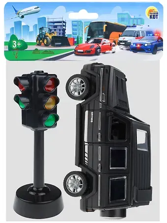 Внедорожник в наборе со светофором. Открывающиеся двери 16.5х5х21см (Арт. И-8788)