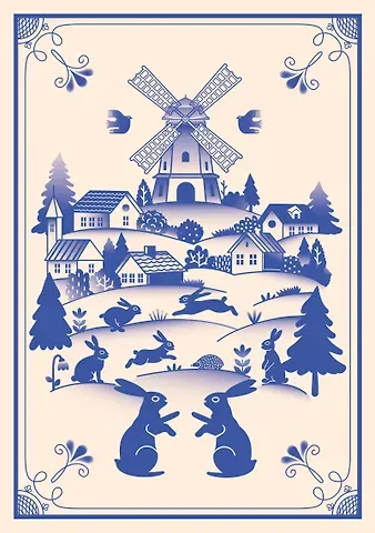 Блокнот Жили-были. Гжель «Зайчики» (формат А5, 144 стр., блинтовое тиснение, тонированный блок)