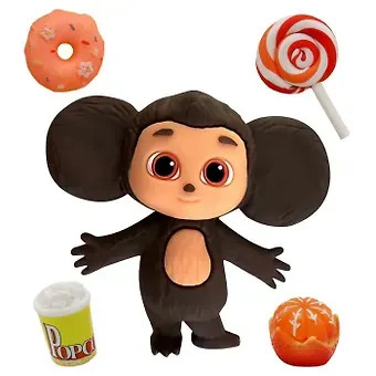 Фигурка Чебурашка, клубничный пончик, 5 аксессуаров, Funky Toys, (4х16х22), (CHE2405-2)