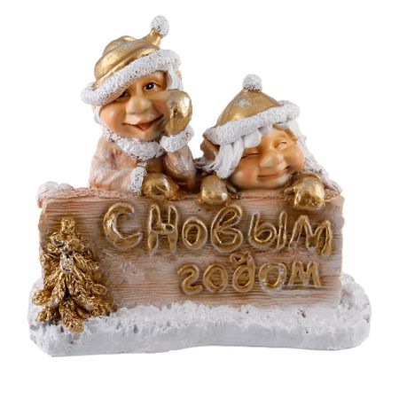 Эльфы у таблички ТПК Полиформ новогодние 30 см